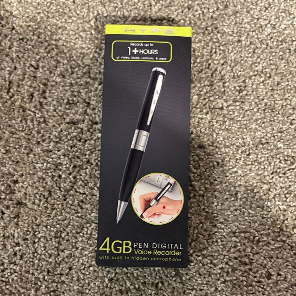Hype 4GB Black & Silver Digital Voice Recorder Pen